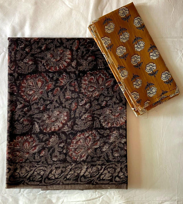 Kota Handblock Saree Without Zari Border #3