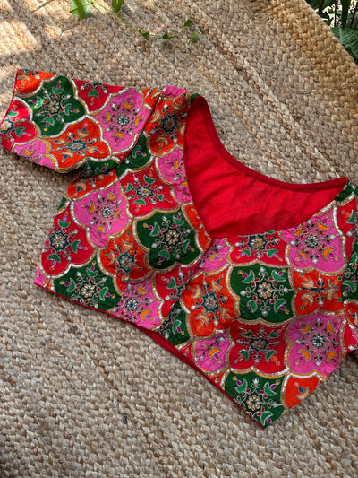 Crepe Multicoloured embroidered Blouse