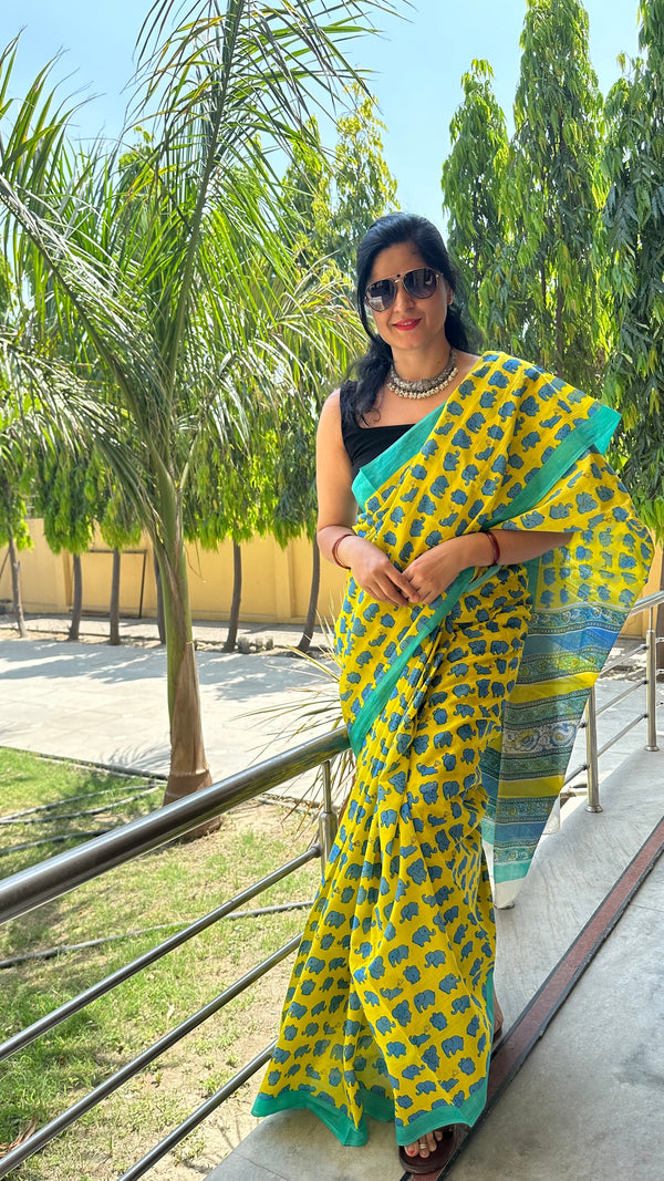 Quirky Print Mul Cotton Saree #6