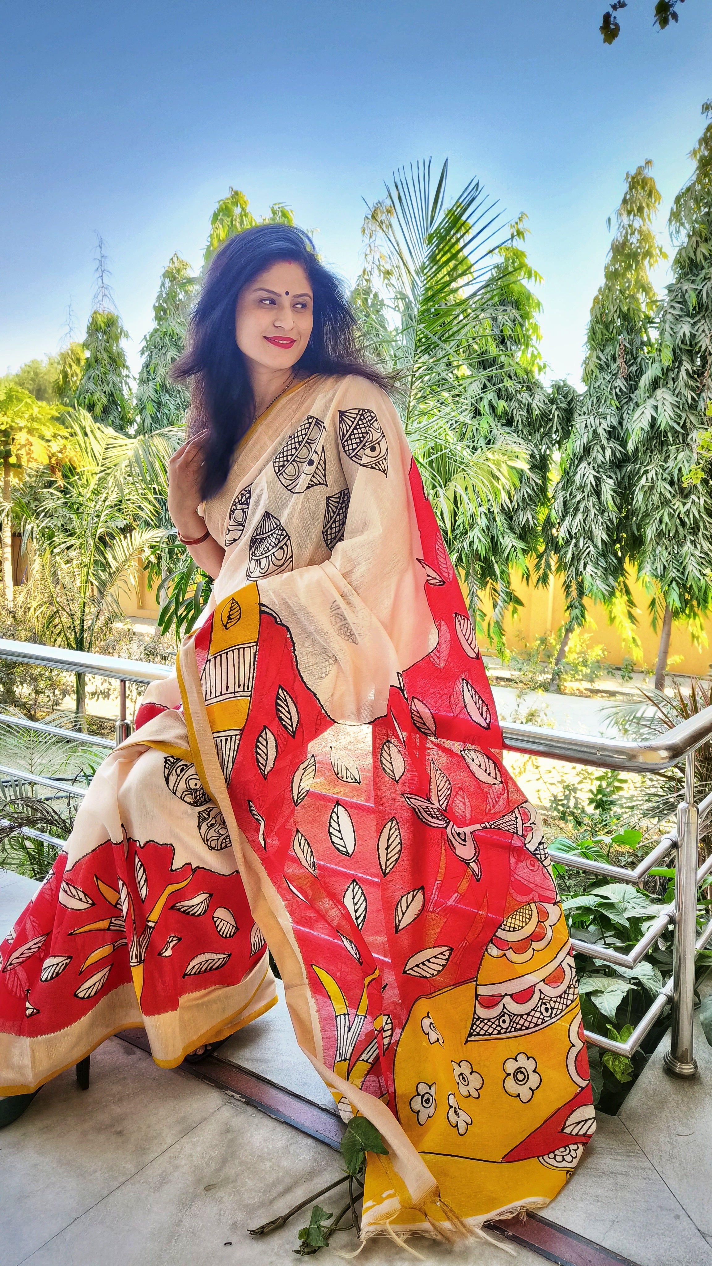 MULTICOLOUR BAPTA TUSSAR BATIK SAREE